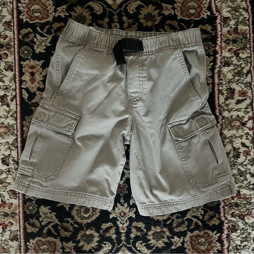 LL Bean kids khaki cargo shorts size 8